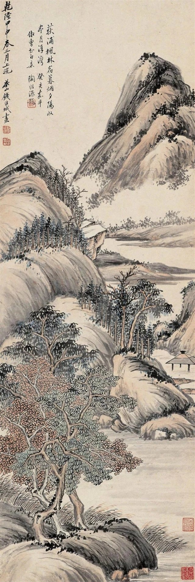 代畫家錢維城蓬勃山水作品欣賞