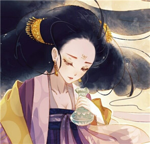 手繪風(fēng)格華貴古風(fēng)女子頭像，動漫頭像女生頭像