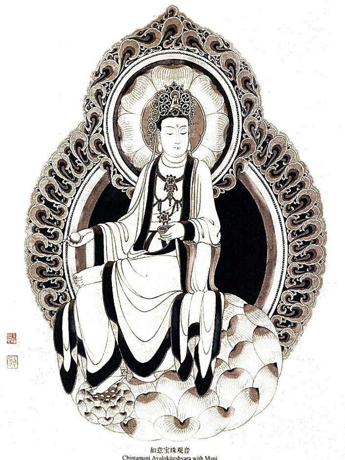 中國(guó)傳統(tǒng)菩薩大菩薩國(guó)畫白描欣賞