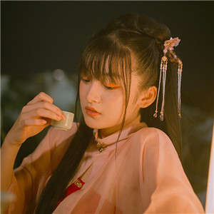 夜色杏粉小依獨(dú)醉酒古風(fēng)頭像，女生古風(fēng)頭像