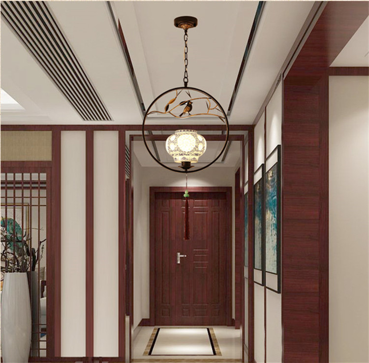 福連文苑仿青花瓷禪意禪意創(chuàng)意小鳥吊燈