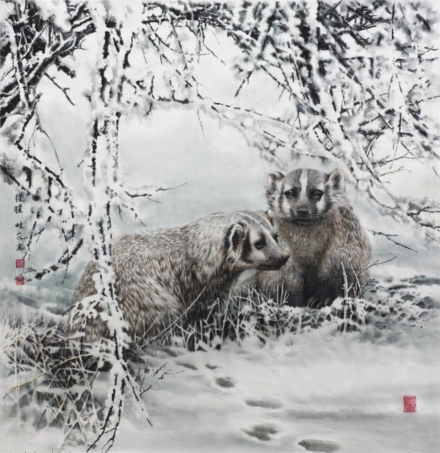 傅畦芷工筆動物色彩水墨國畫欣賞