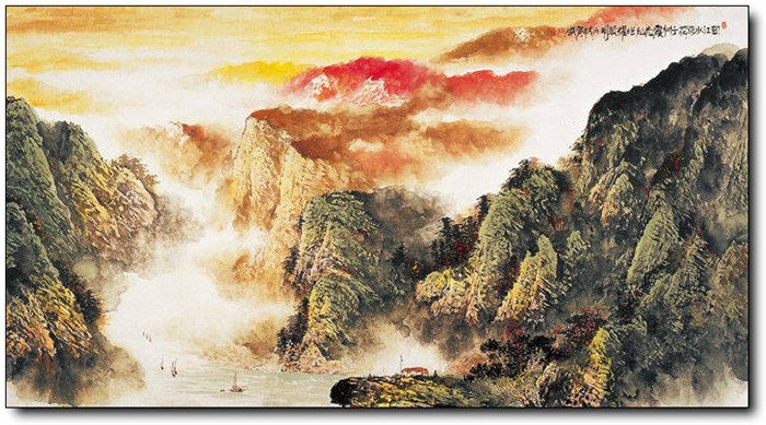 巍峨大氣的山水風(fēng)景水墨國畫作品欣賞