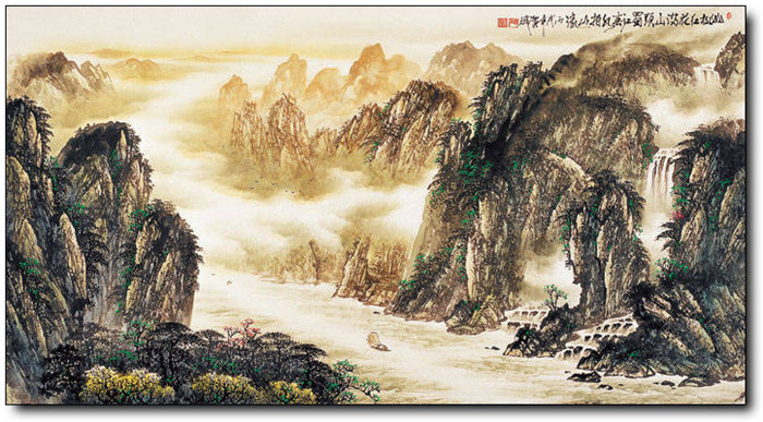 巍峨大氣的山水風(fēng)景水墨國畫作品欣賞