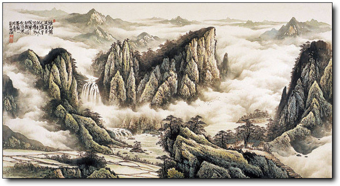 巍峨大氣的山水風(fēng)景水墨國畫作品欣賞