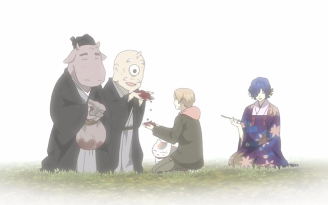 動漫《夏目友人帳》圖片，夏目和貓咪老師