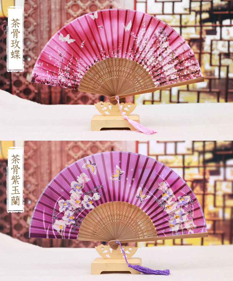 福連文苑復(fù)古絲綢折疊扇