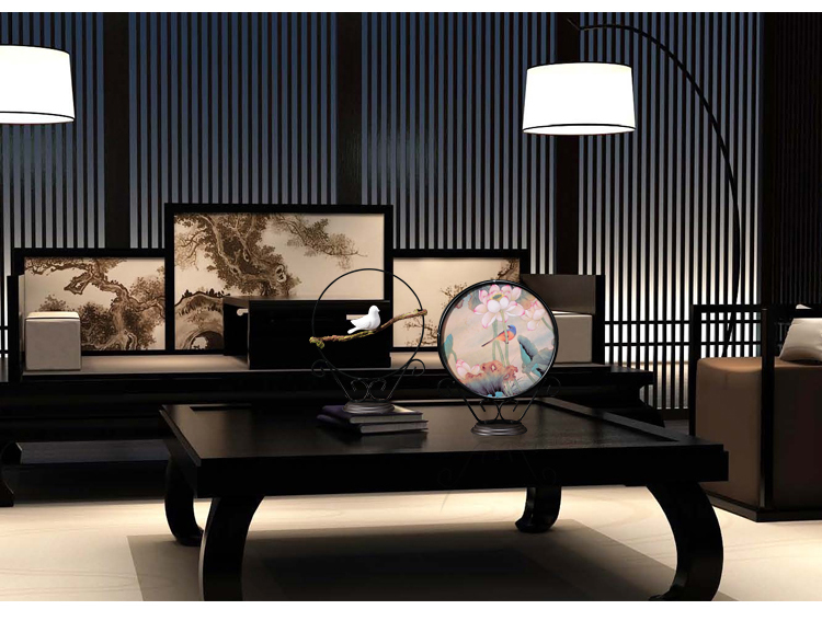 寓意招財(cái)?shù)母＿B文苑禪意鐵藝工藝品擺件