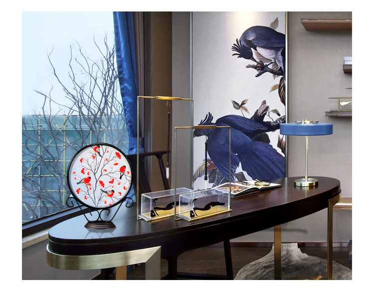 寓意招財(cái)?shù)母＿B文苑禪意鐵藝工藝品擺件