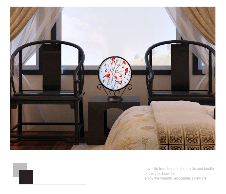 寓意招財(cái)?shù)母＿B文苑禪意鐵藝工藝品擺件