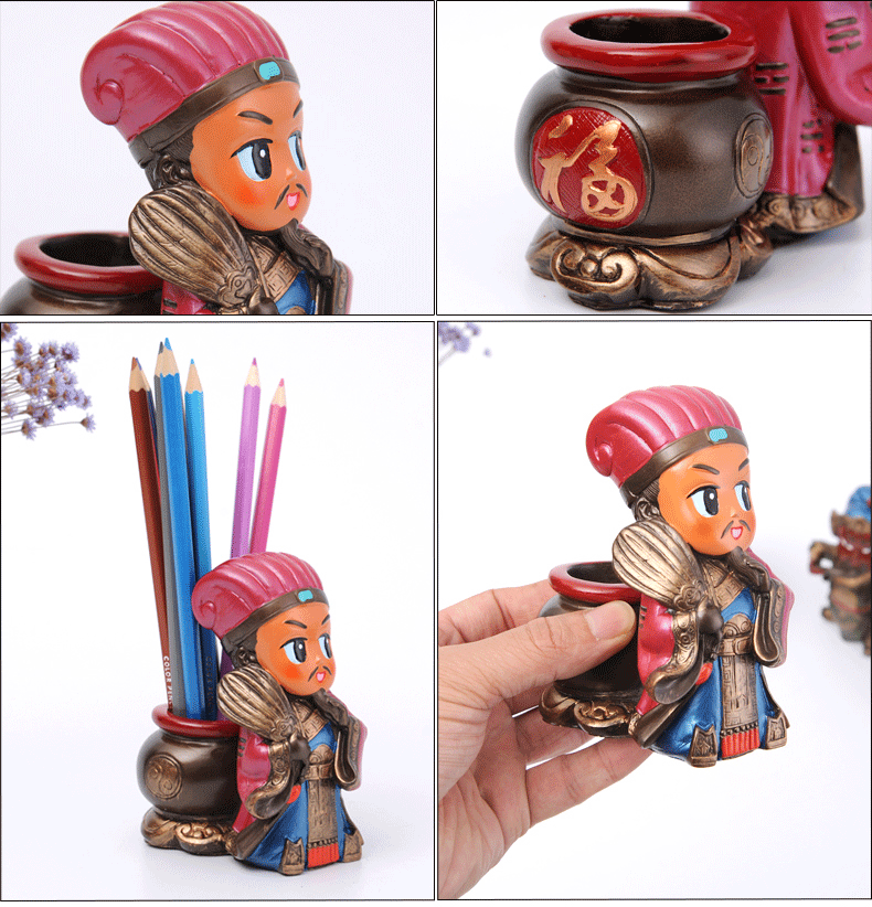 福連文苑特色三國人物公仔創(chuàng)意筆筒