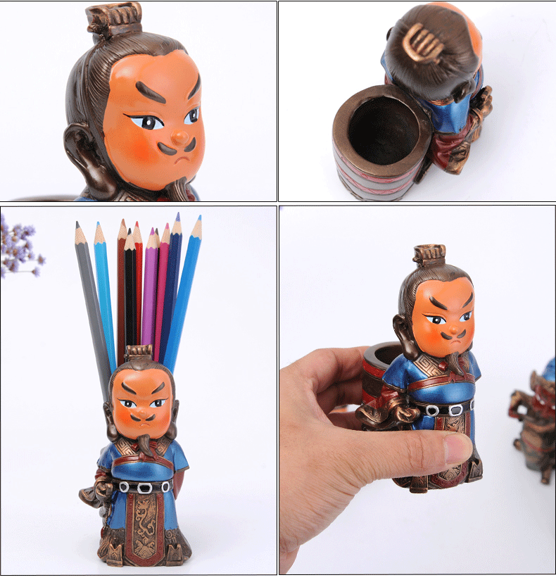福連文苑特色三國人物公仔創(chuàng)意筆筒