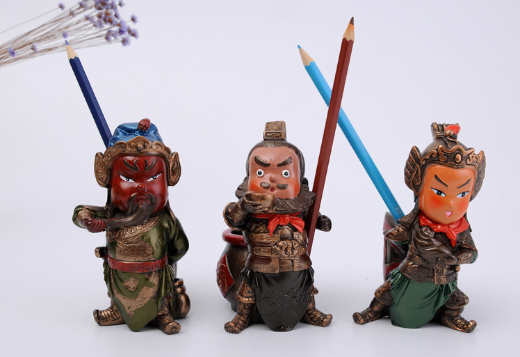 福連文苑特色三國人物公仔創(chuàng)意筆筒