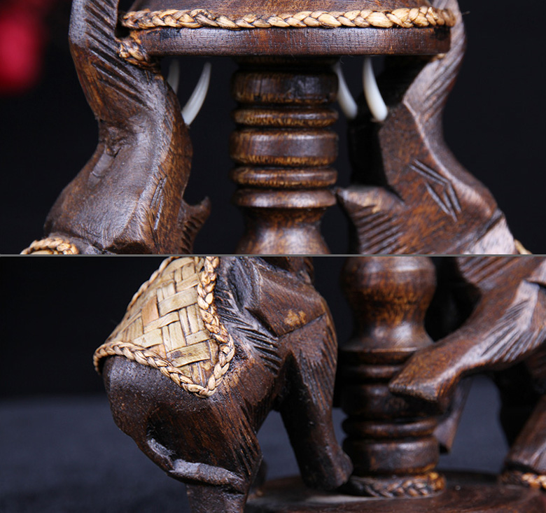 泰國木雕民族風(fēng)招財大象熏香爐