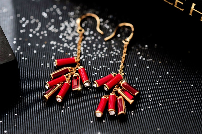 福連文苑施華洛世奇元素水晶春竹耳環(huán)