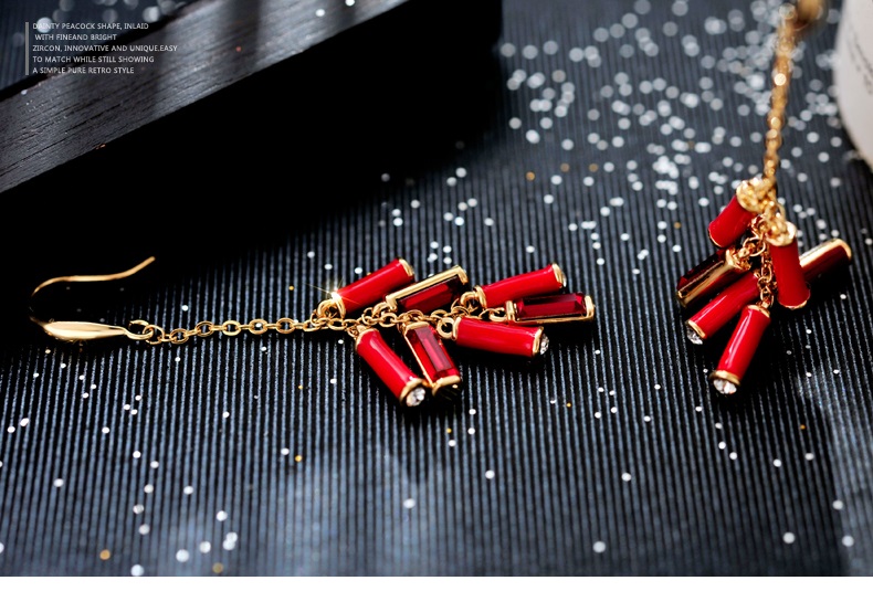 福連文苑施華洛世奇元素水晶春竹耳環(huán)