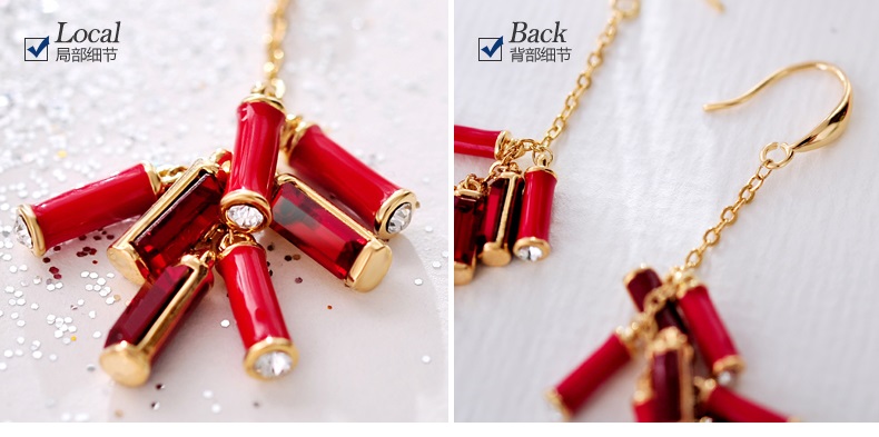 福連文苑施華洛世奇元素水晶春竹耳環(huán)