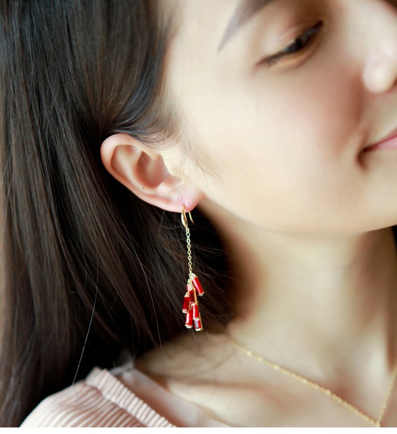 福連文苑施華洛世奇元素水晶春竹耳環(huán)