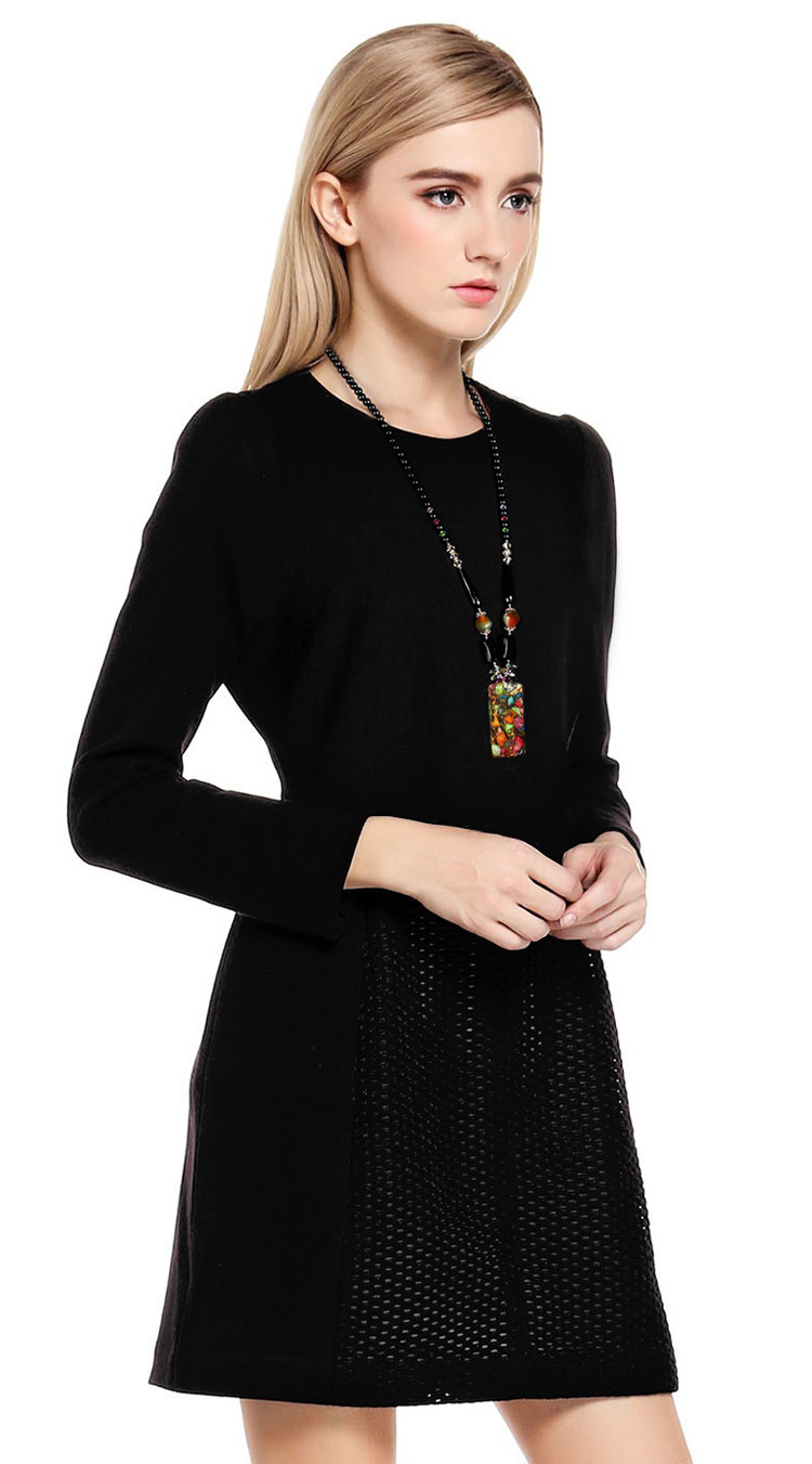 奢華復(fù)古水晶黑瑪瑙毛衣長款項(xiàng)鏈