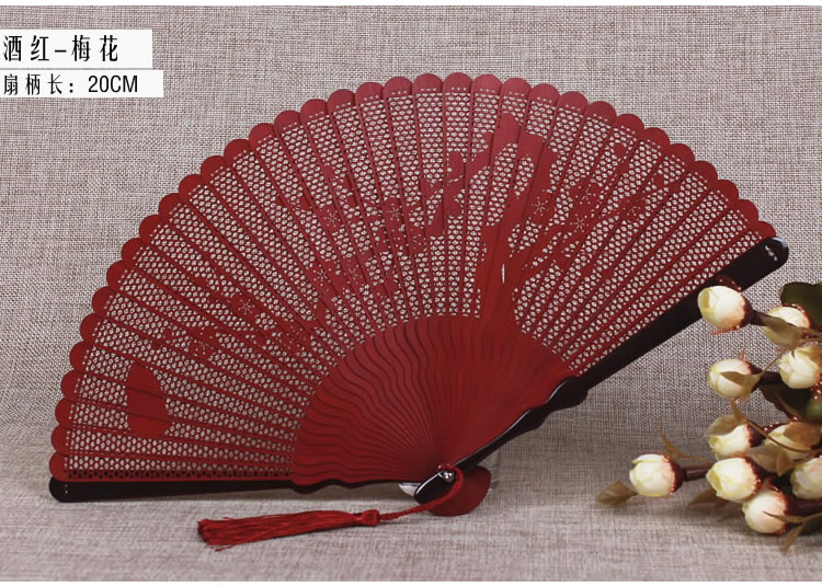 福連文苑復(fù)古迷你全竹高檔扇子鏤空