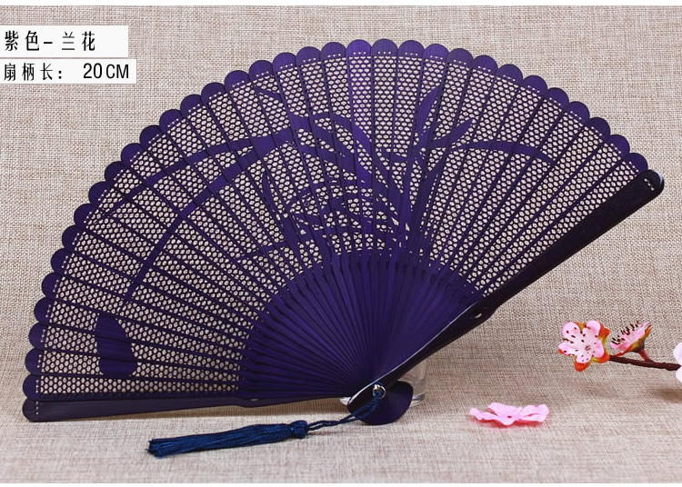 福連文苑復(fù)古迷你全竹高檔扇子鏤空