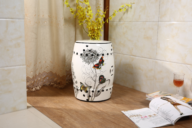 福連文苑新中式陶瓷凳子鼓凳鼓墩美式