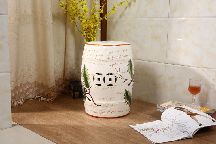 福連文苑新中式陶瓷凳子鼓凳鼓墩美式