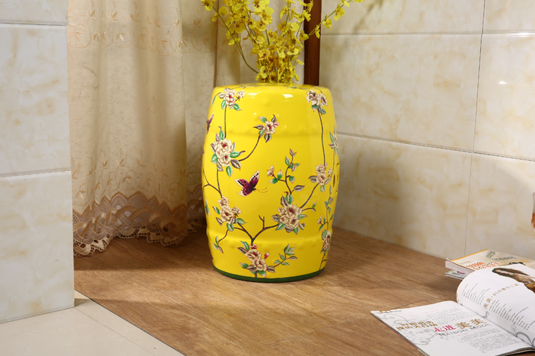 福連文苑新中式陶瓷凳子鼓凳鼓墩美式