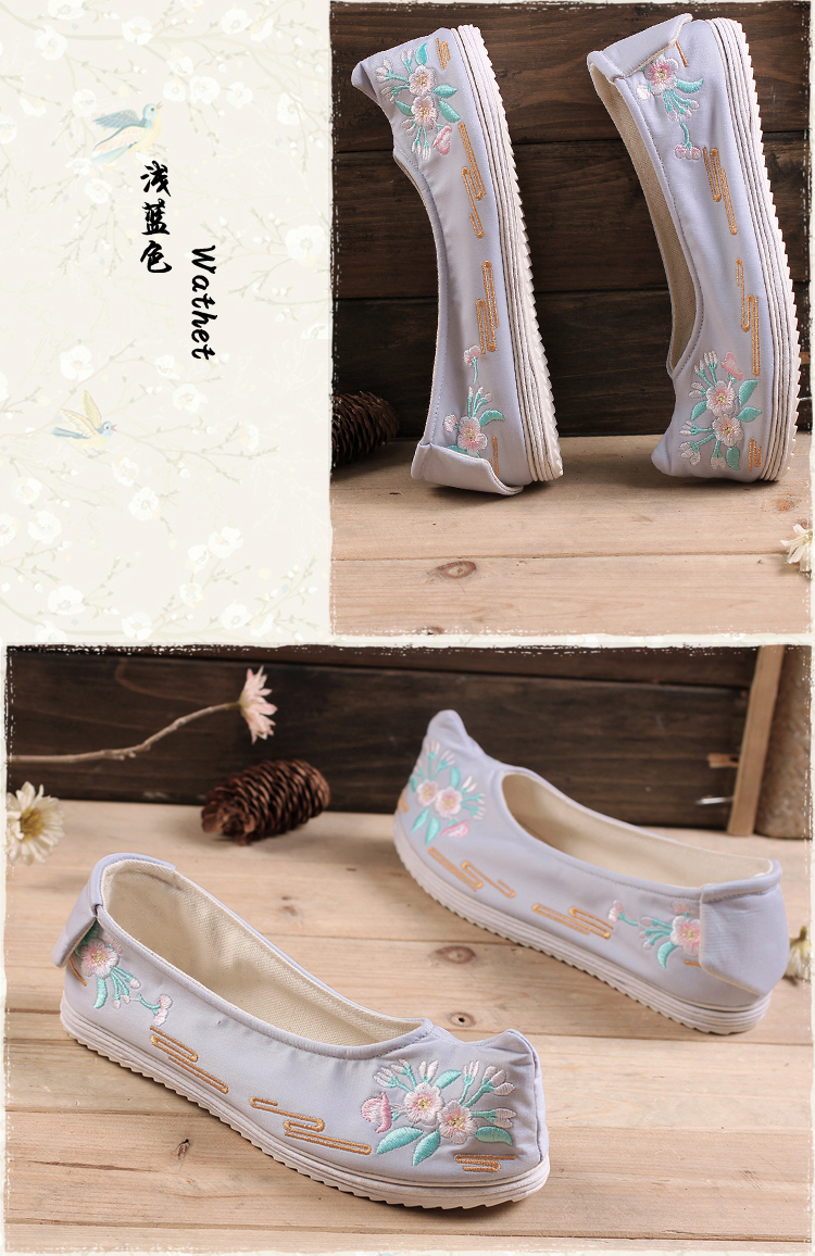 民族風刺繡翹頭漢服弓鞋繡花鞋