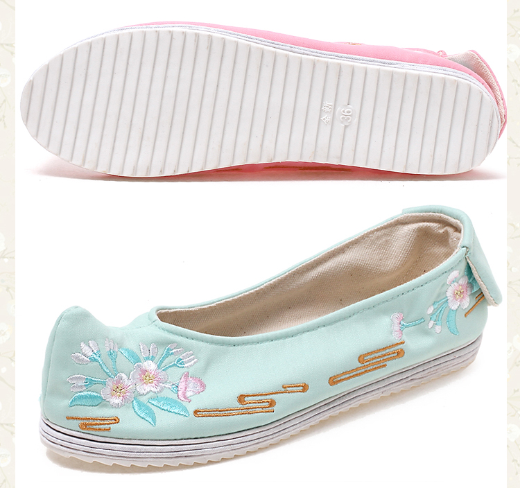 民族風刺繡翹頭漢服弓鞋繡花鞋