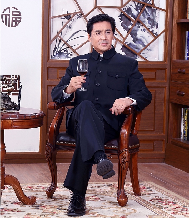 福連文苑精練大方中老年中山裝