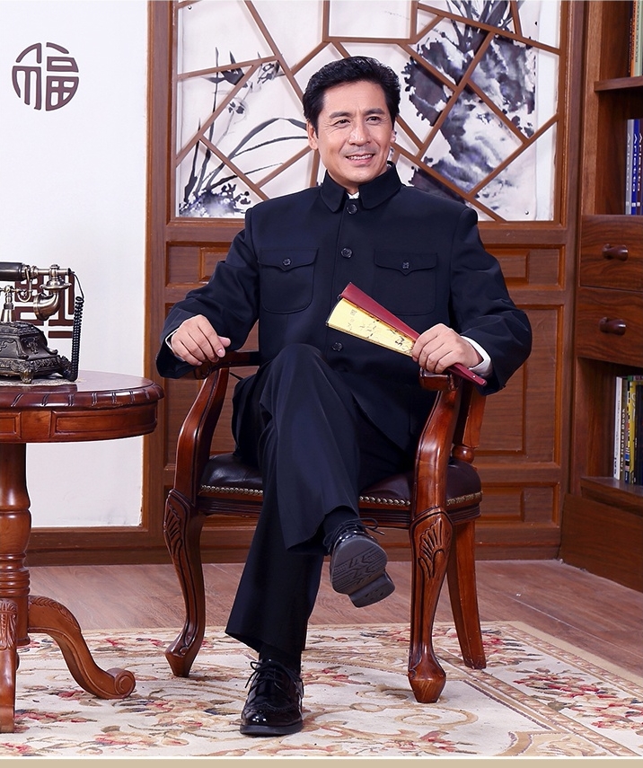 福連文苑精練大方中老年中山裝