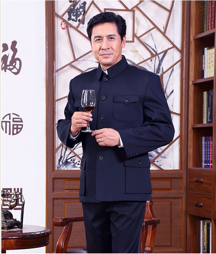 福連文苑精練大方中老年中山裝