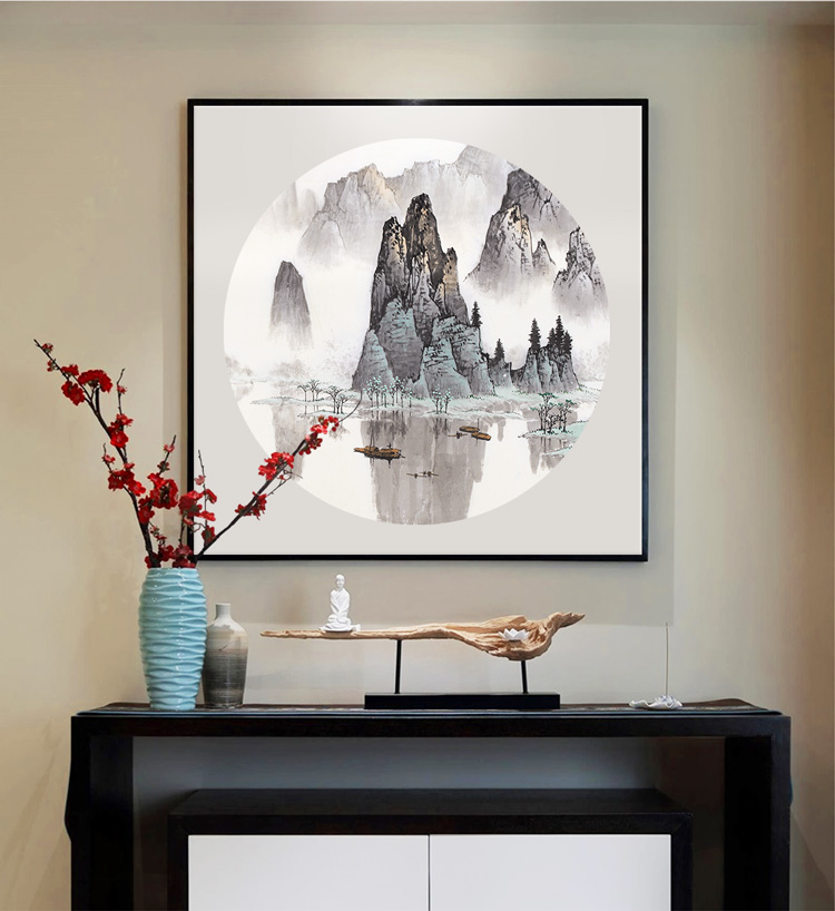 景秀山河，精美水墨裝飾畫