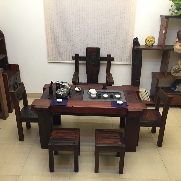 簡潔大氣中式茶桌，福連文苑簡約精致實用茶桌