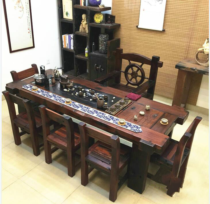 簡潔大氣中式茶桌，福連文苑簡約精致實用茶桌