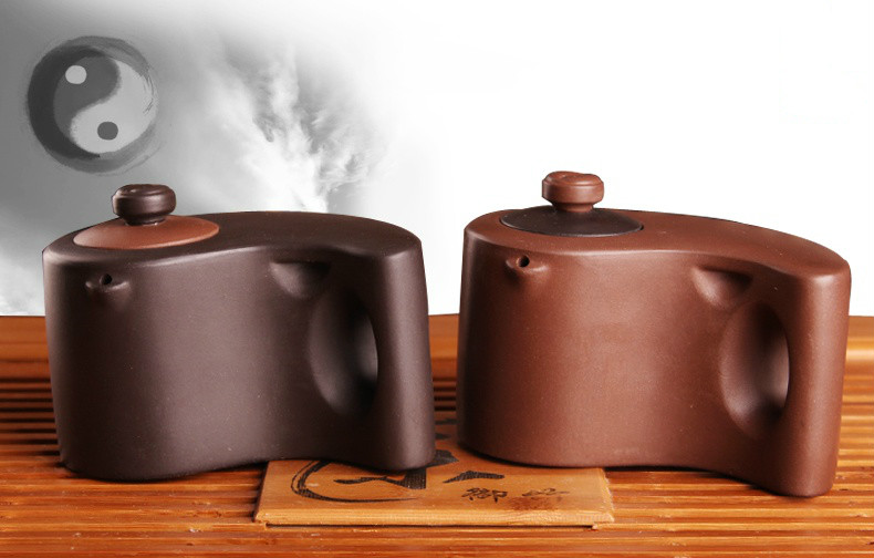 太極陰陽(yáng)紫砂壺，創(chuàng)意福連文苑格紫砂壺