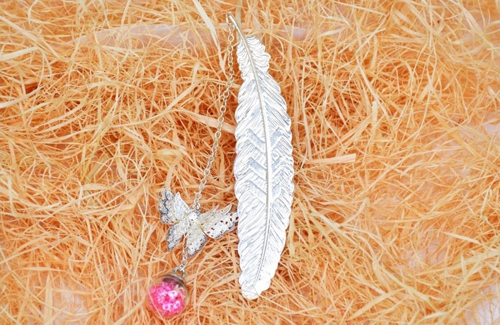 精致華麗書簽，蝴蝶飛舞金屬書簽