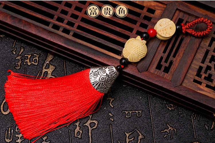 福連文苑流蘇木雕，年年有余細膩木雕