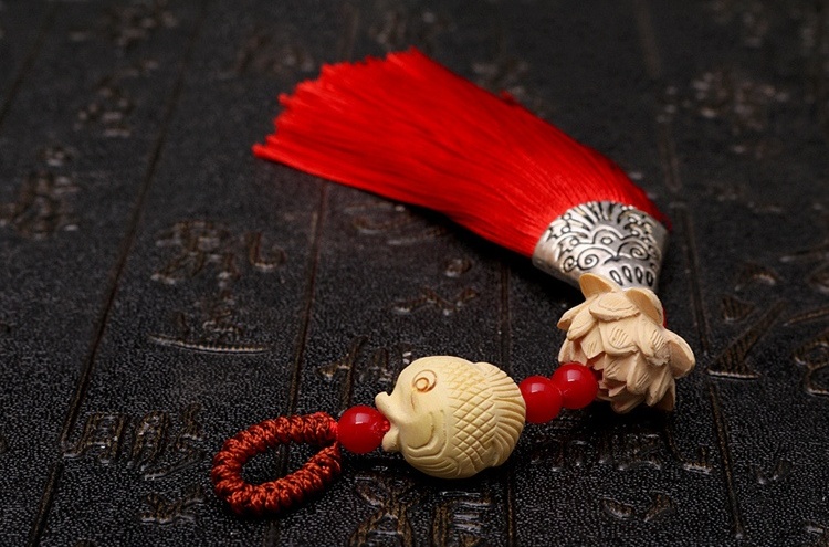 福連文苑流蘇木雕，年年有余細膩木雕