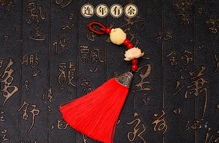 福連文苑流蘇木雕，年年有余細膩木雕