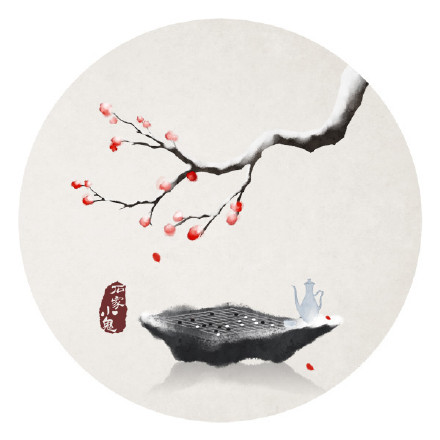 新春寓景插畫，福連文苑手繪插畫