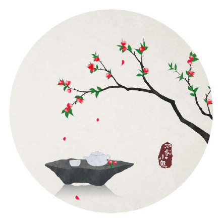 新春寓景插畫(huà)，福連文苑手繪插畫(huà)