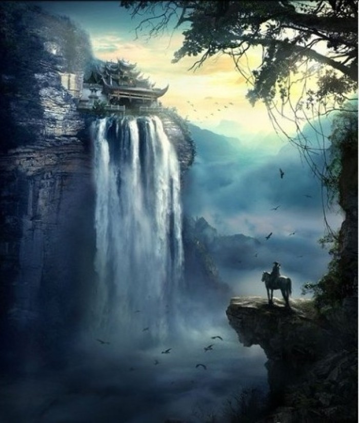 水墨風(fēng)格插畫，福連文苑藝術(shù)手繪插畫