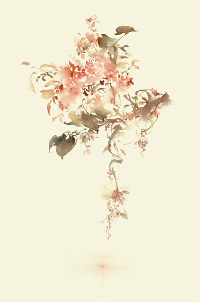 水墨風(fēng)格插畫，福連文苑藝術(shù)手繪插畫