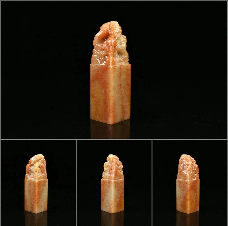 龍戲珠壽山石印章，獨具匠心印章圖片