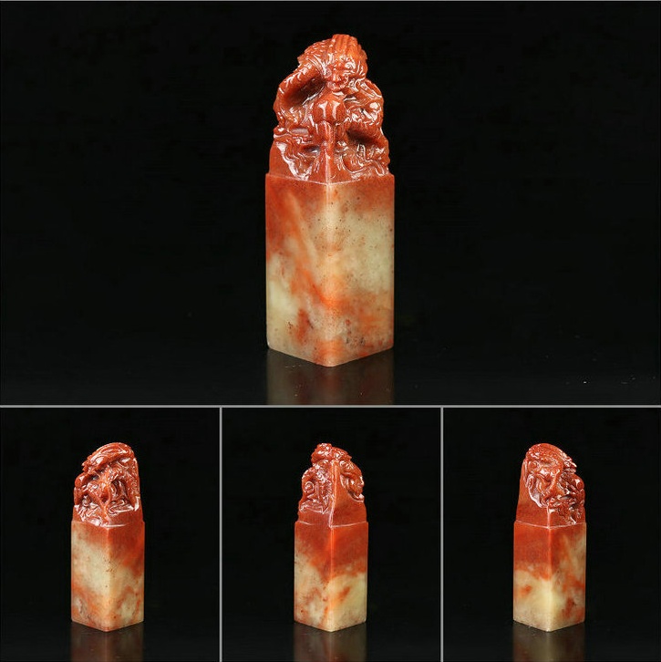 龍戲珠壽山石印章，獨具匠心印章圖片