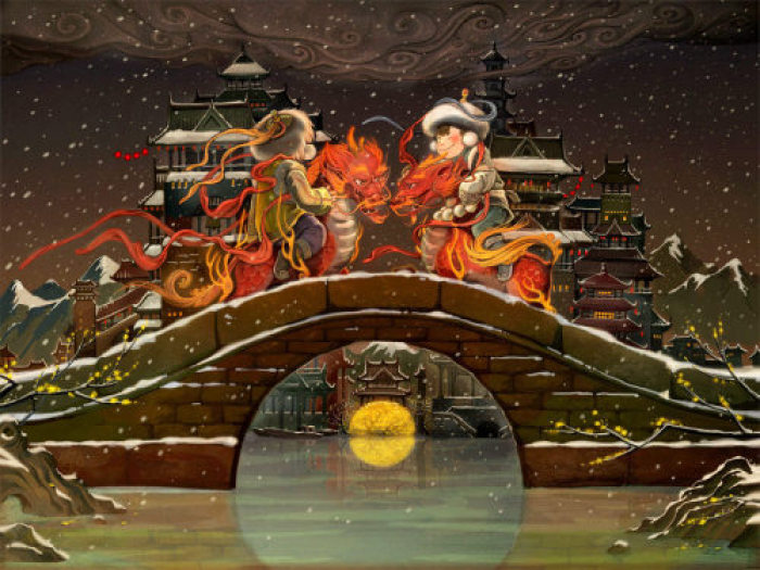 福連文苑年畫插畫，福連文苑手繪插畫圖片