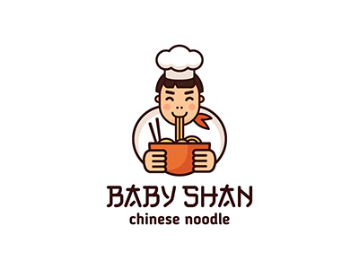 個性鮮明面條logo，精美面館簡易logo