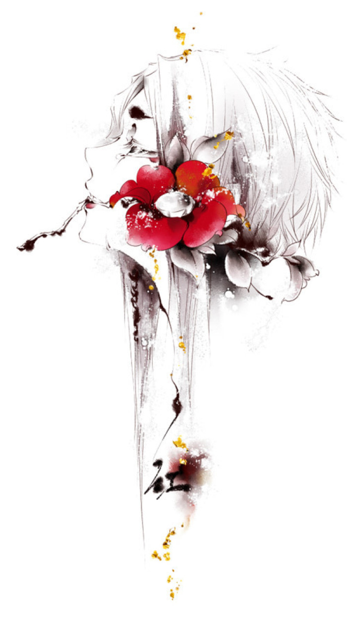 精美古風(fēng)服飾插畫，福連文苑手繪插畫